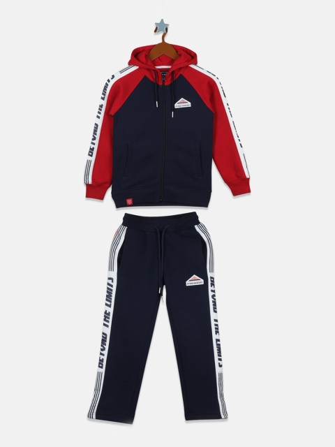 

Monte Carlo Boys Navy Blue & Red Colorblocked Tracksuit