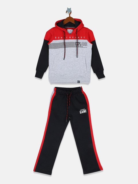 

Monte Carlo Boys Grey & Red Colourblocked Tracksuit