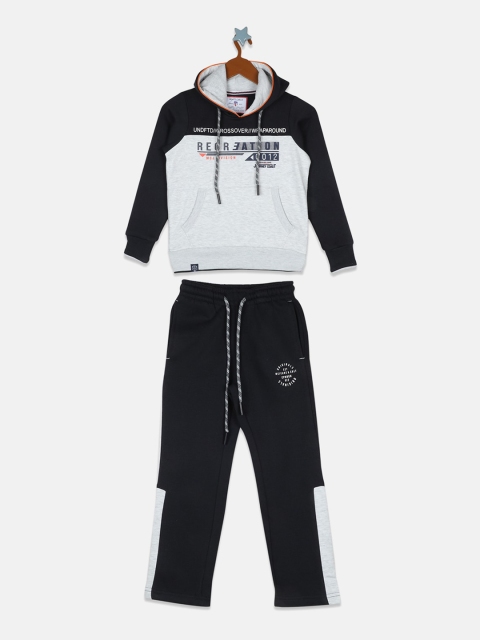 

Monte Carlo Boys Navy Blue & Grey Colourblocked Tracksuit