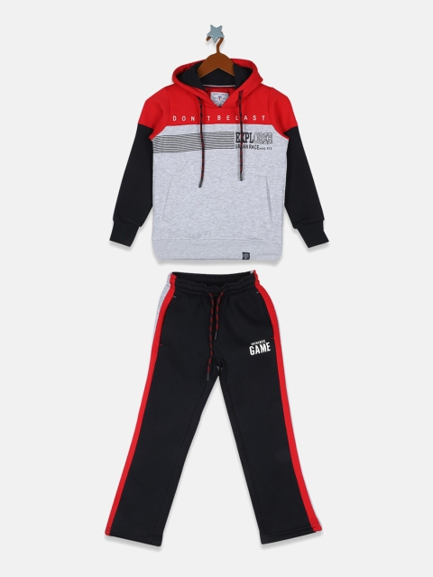 

Monte Carlo Boys Grey & Red Colourblocked Tracksuit