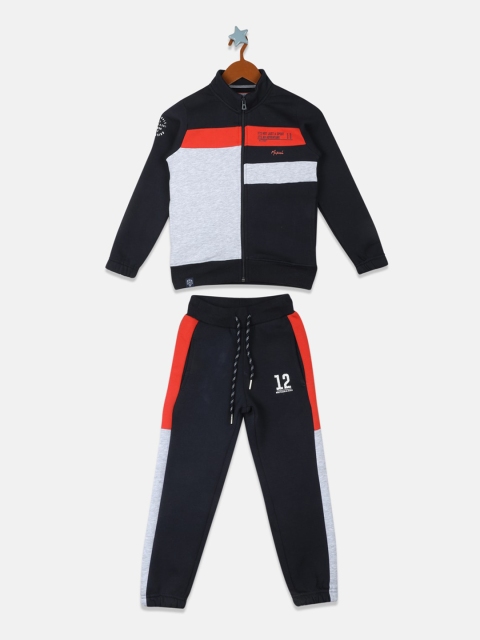 

Monte Carlo Boys Navy-Blue & Grey Colourblocked Tracksuit