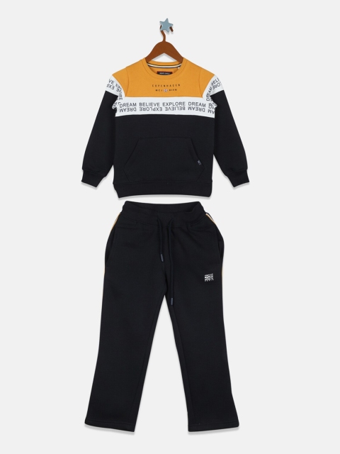 

Monte Carlo Boys Black & Yellow Solid Track Suit, Mustard