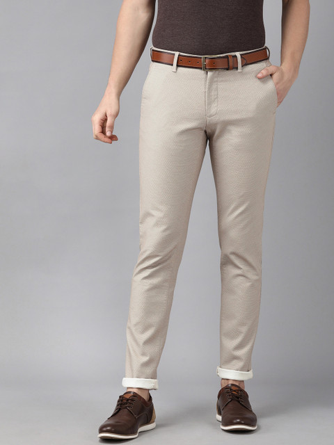 

Van Heusen Sport Men Cream-Coloured Tapered Fit Chinos Trousers