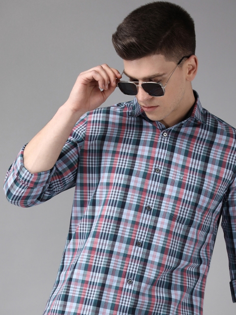 

Van Heusen Sport Men Blue Slim Fit Tartan Checked Casual Shirt