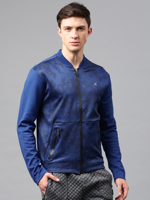 

HRX by Hrithik Roshan Blue Printed Active RAPID-DRY Jacket