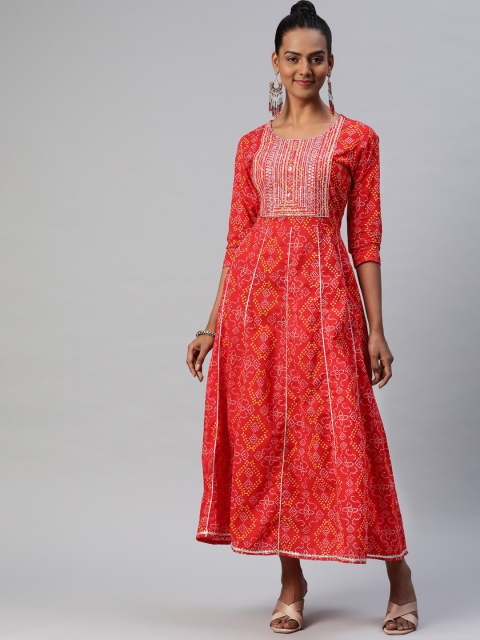 

Nirkhi Red Ethnic Motifs Ethnic Maxi Dress