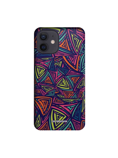 

CelfieDesign Multicolored Neon Angles iPhone 12 Slim Back Case, Multi