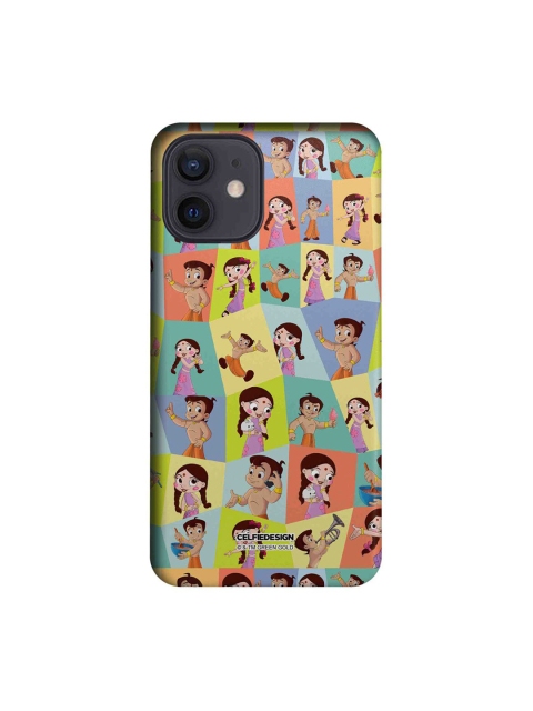 

CelfieDesign Multicoloured Faces Of Bheem & Chutki Print iPhone 12 Back Case, Multi