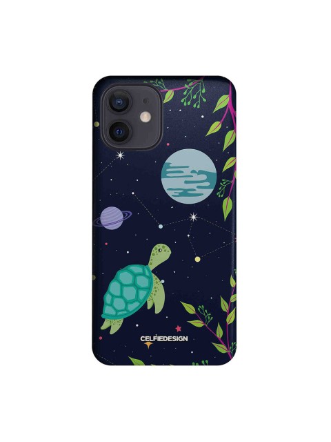 

CelfieDesign Multicoloured Space Turtle Print iPhone 12 Back Case, Multi