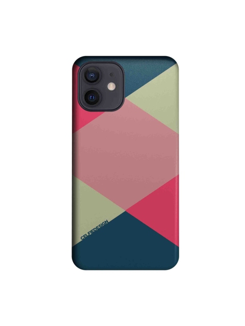 

CelfieDesign Pink & Teal Blue Criss Cross Printed iPhone 12 Slim Back Case