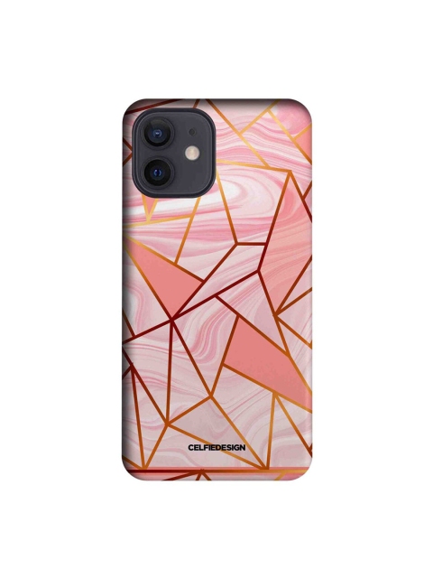 

CelfieDesign Pink & Mustard Marble Peach Flow iPhone 12 Back Case