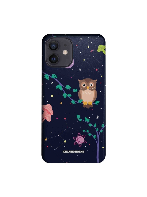 

CelfieDesign Multicoloured Space Owl Print iPhone 12 Back Case, Multi