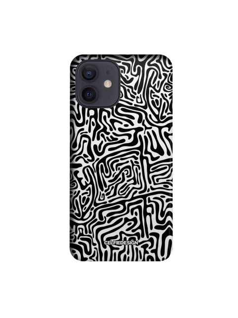 

CelfieDesign Black & White Maze Abstract Printed iPhone 12 Back Case