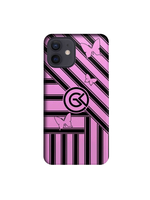 

CelfieDesign Pink & Black Striped iPhone 12 Slim Back Case