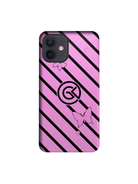 

CelfieDesign Pink & Black Striped iPhone 12 Slim Back Case