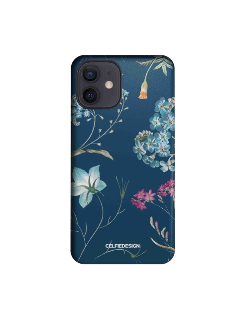 

CelfieDesign Blue Floral Printed Slim Back Case for iPhone 12