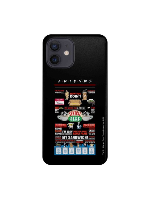 

CelfieDesign Friends Printed iPhone 12 Slim Back Case, Black