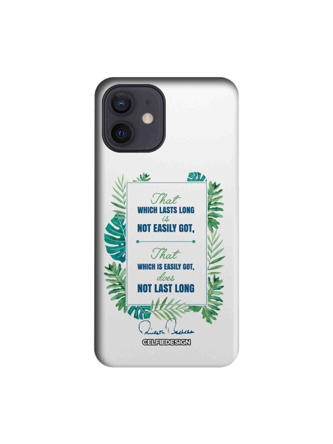 

CelfieDesign White & Green Lasts Long AB Quotes Printed iPhone 12 Slim Back Case