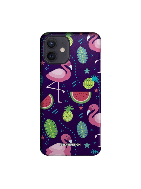 

CelfieDesign Blue & Pink Flamingo Printed iPhone 12 Slim Back Case