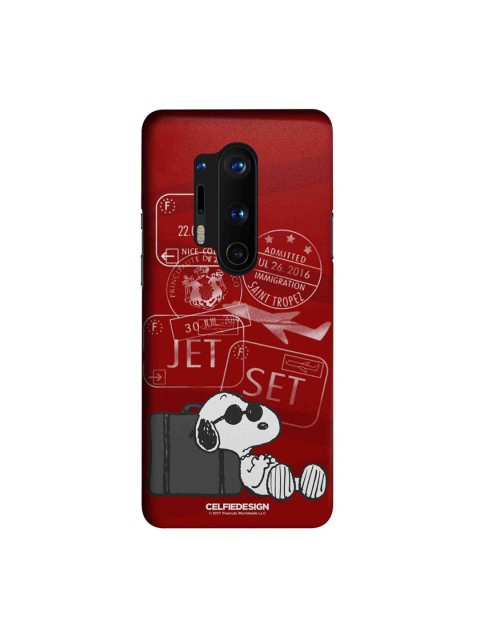 

CelfieDesign Red & White Jet Set Go Print OnePlus 8 Pro Back Case