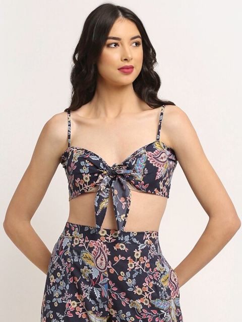 

EROTISSCH Women Blue & Pink Printed Beachwear Top