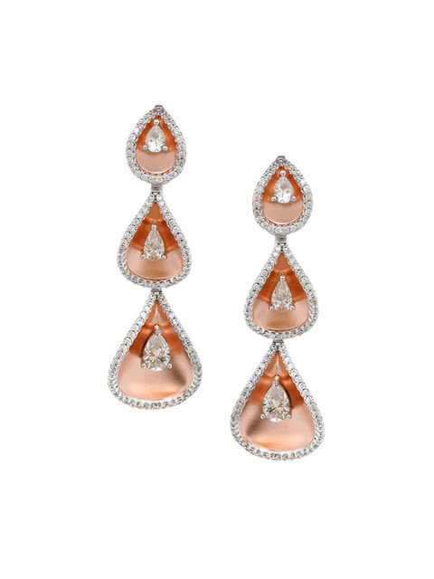 

SANGEETA BOOCHRA Rose Gold Oval Drop Earrings