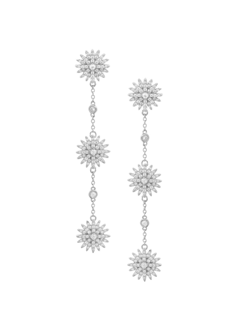 

SANGEETA BOOCHRA Silver-Toned Contemporary Drop Earrings