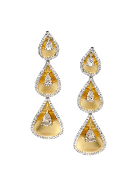 

SANGEETA BOOCHRA Gold-Toned Oval Drop Earrings