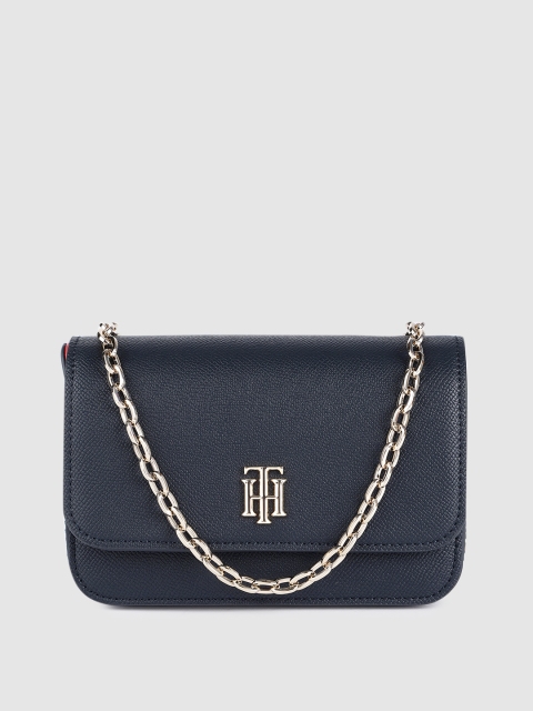 

Tommy Hilfiger Navy Blue PU Structured Sling Bag
