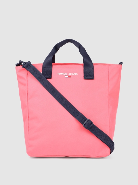 

Tommy Hilfiger Pink Solid Shopper Tote Bag