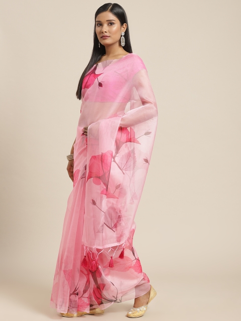 

Nanda Silk Mills Pink Floral Saree