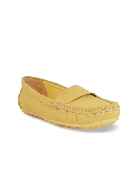 

pelle albero Women Yellow Textured Loafers