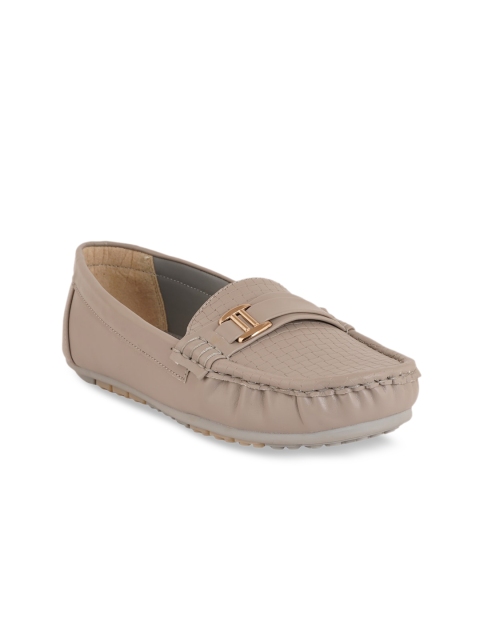 

pelle albero Women Grey Textured Driving Shoes