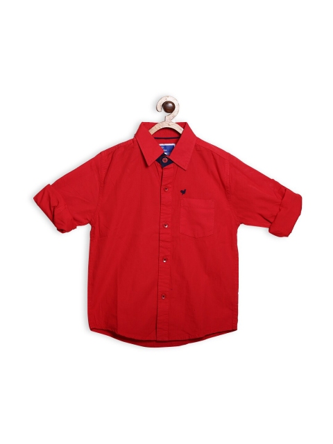 

612 league Boys Red Classic Casual Shirt