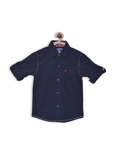 

612 league Boys Navy Blue Classic Casual Shirt