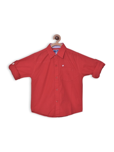 

612 league Boys Red Classic Casual Shirt