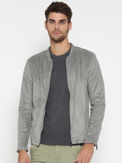 

Jack & Jones Men Grey Solid Tailored Jacket