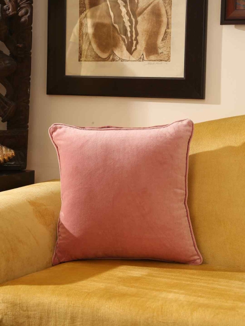 

Amoliconcepts Pink Solid Cotton velvet Square Cushion Covers