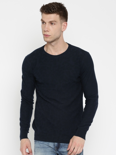 

Jack & Jones Men Navy Patterned Sweater, Navy blue