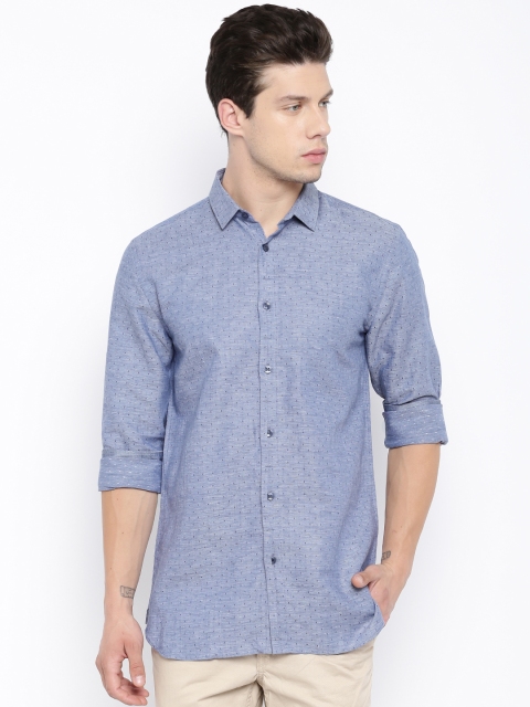 

Jack & Jones Men Blue Regular Fit Patterned Casual Shirt