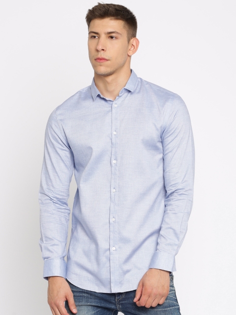 

Jack & Jones Men Blue Slim Fit Self-Design Casual Shirt