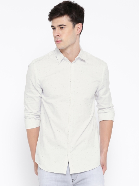 

Jack & Jones Men Off-White Slim Fit Casual Shirt