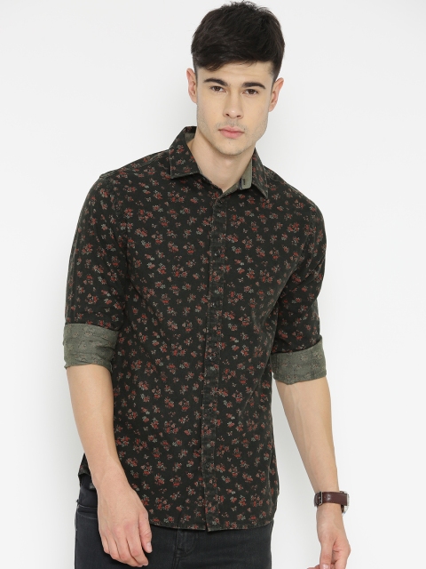 

Jack & Jones Men Black Slim Fit Printed Casual Shirt