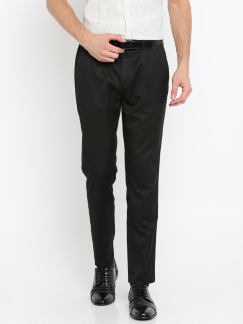 

Jack & Jones Men Black Regular Fit Solid Formal Trousers