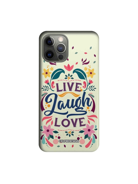 

CelfieDesign Multicoloured Live Laugh Love Print iPhone 12 Pro Back Case, Multi