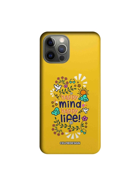 

CelfieDesign Yellow Happy Mind Happy Life Slim Back Case for iPhone 12 Pro