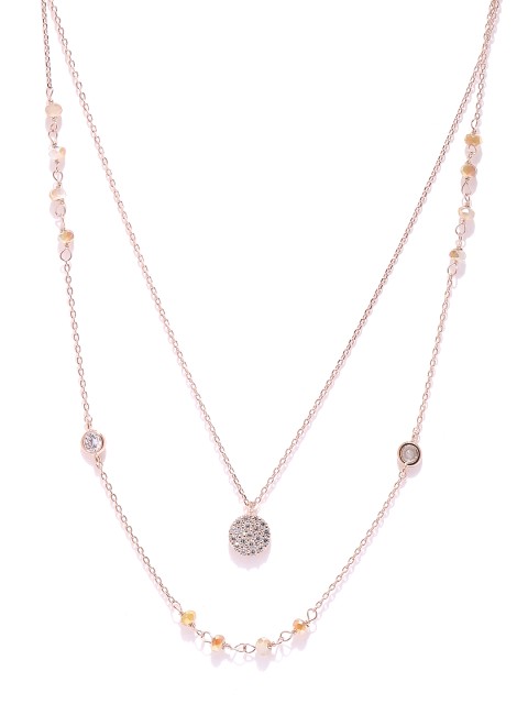 

Accessorize Rose Gold-Plated CZ Stone-Studded Necklace