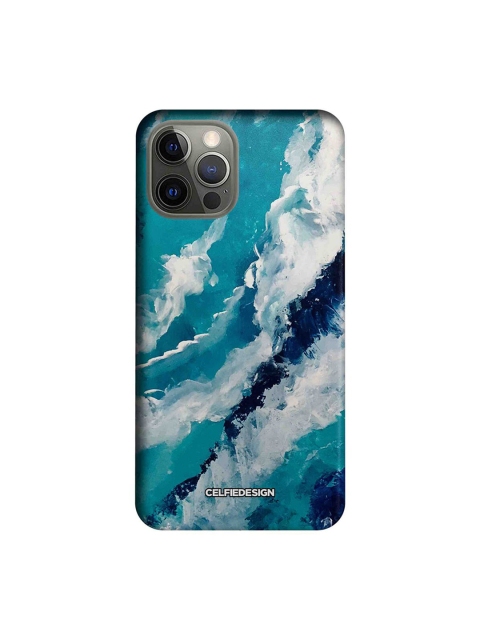 

CelfieDesign Blue & White Frothy Waves Print iPhone 12 Pro Back Case