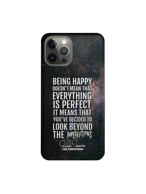 

CelfieDesign Black Being Happy AB Quotes iPhone 12 Pro Slim Back Case