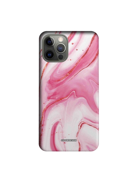 

CelfieDesign Pink & White Marble Mystic Cameo Print iPhone 12 Pro Back Case